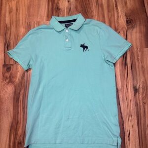 Abercrombie & Fitch Green Moose Logo Polo Shirt Mens Medium Classic Preppy
